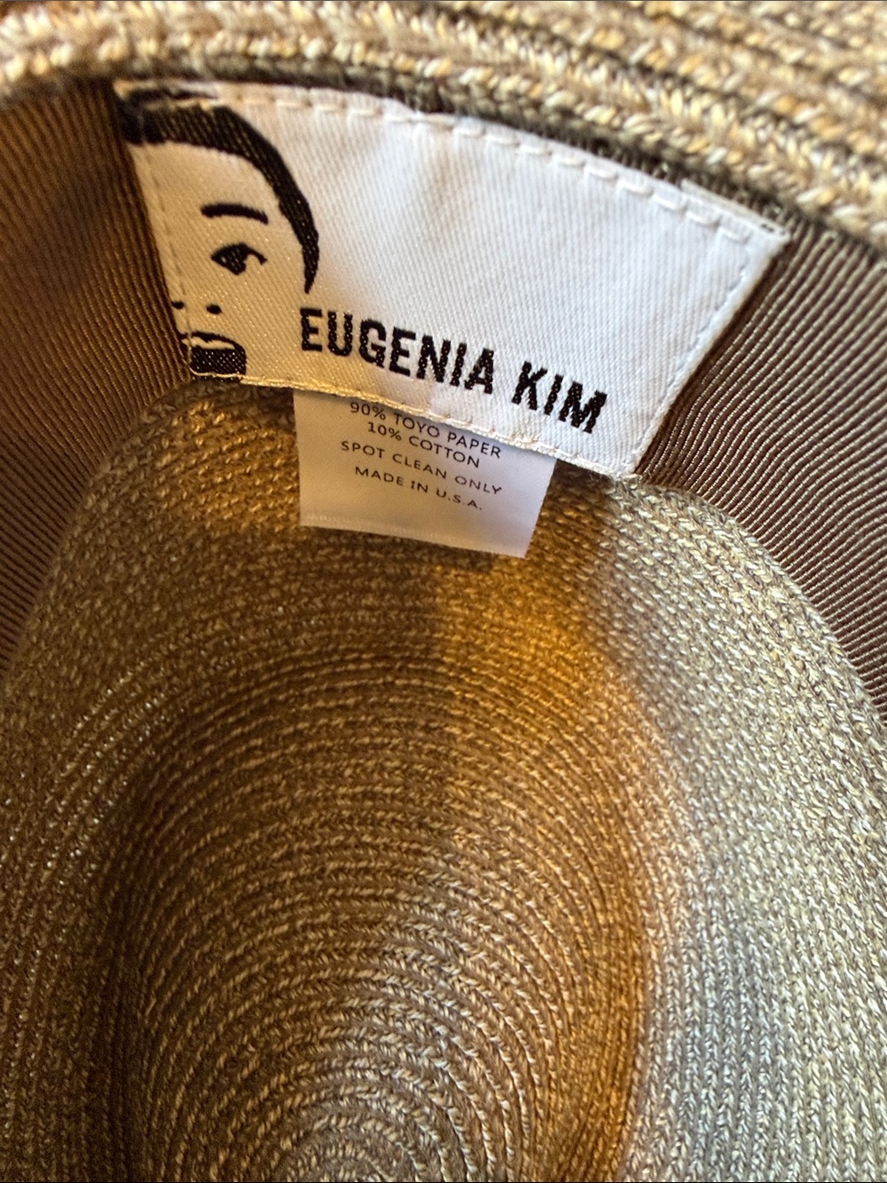 Eugenia Kim Tan Straw Fedora with Patterned Sequin Band - Picture 5 of 5